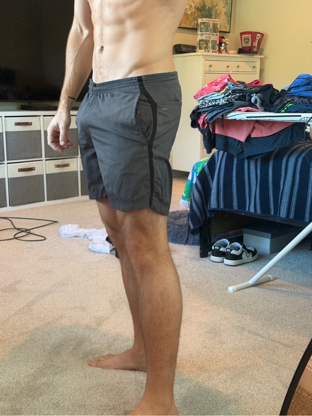 Men's Gray Adidas Athletic Shorts Large - Picture 4 of 4